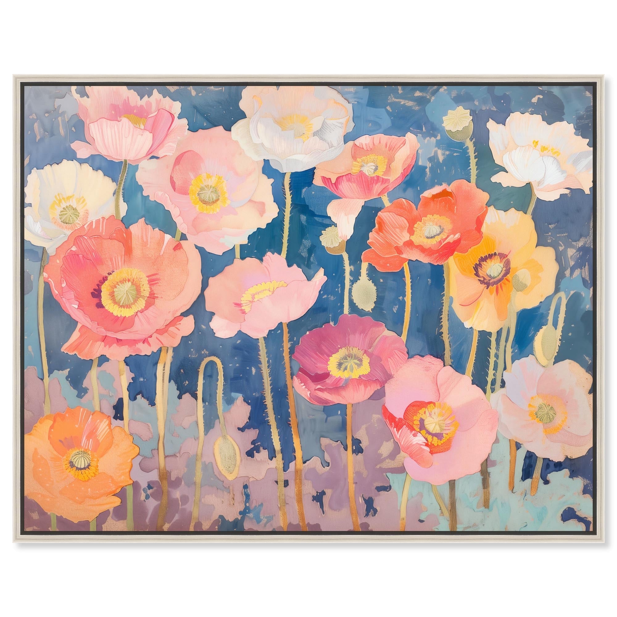 Pastel Poppies Canvas by Art Remedy