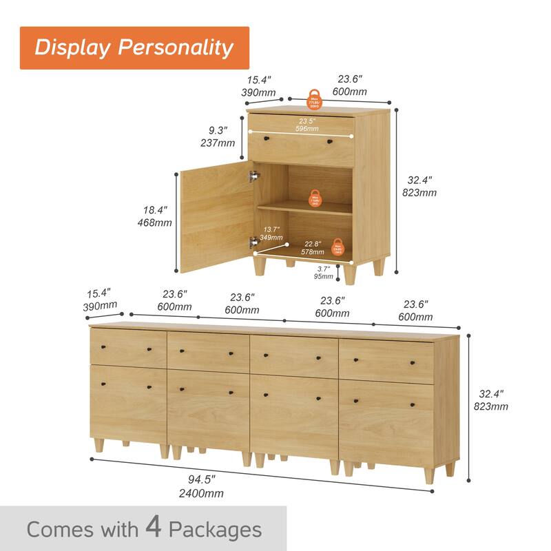 Sideboard Buffet Cabinet with Drawer and Door for Kitchen, Dining Room