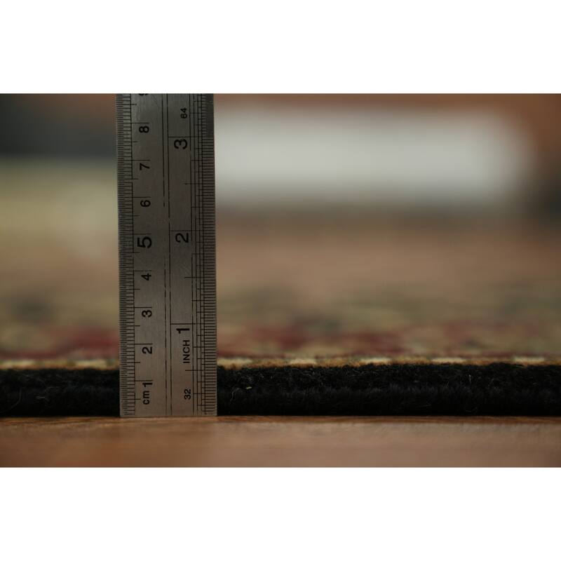 Hand Knotted Oriental 100% Wool Carpet Traditional All-Over Black Agra Runner Rug - 13' 5'' X 2' 5''