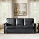 preview thumbnail 5 of 70, Rita Transitional Living Room 3-Seat Genuine Leather Nailhead Sofa with Solid Wood Legs and Removable Cushions BLACK