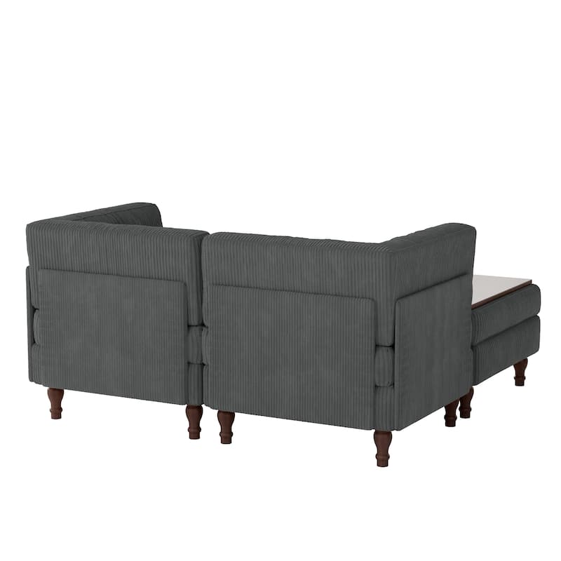 Oversized Sofa Corduroy Tufted Modular Sectional Set