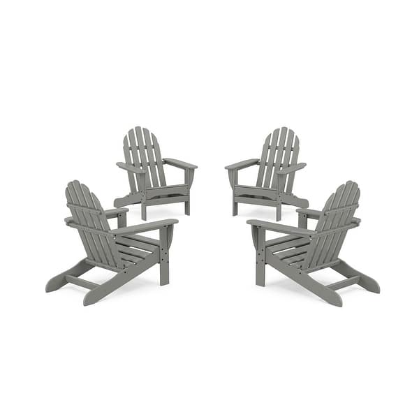 slide 2 of 16, POLYWOOD 4-Piece Classic Adirondack Conversation Set Slate Grey