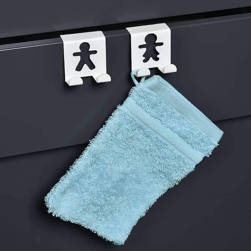 Double Hooks Over The Cabinet Door Set of 2 - 2"H x 2"W x 1 3/4"D