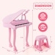 preview thumbnail 4 of 5, Kids Piano Keyboard Toy Musical Instrument w/ Stool & Microphone