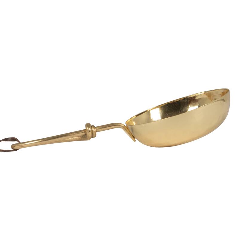Hammered Stainless Steel Scoops with Leather Tie (Set of 4 Sizes)