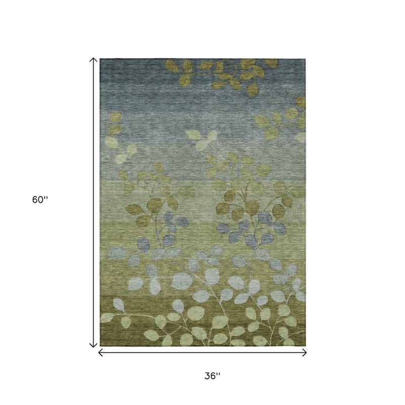 HomeRoots Floral Transitional Rectangle Outdoor Rug