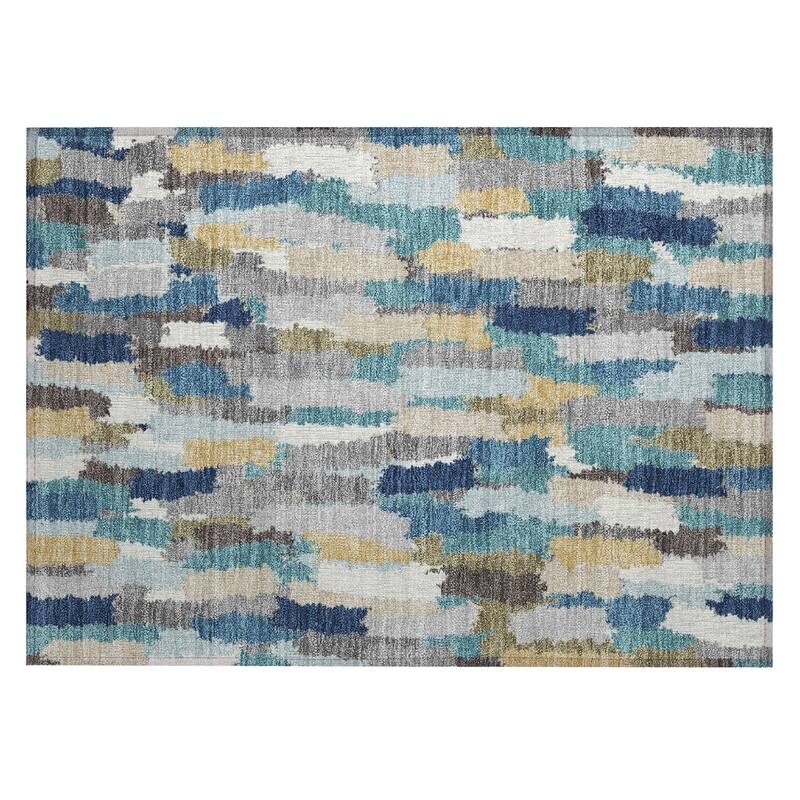 Machine Washable Indoor/ Outdoor Contemporary Stacks Chantille Rug