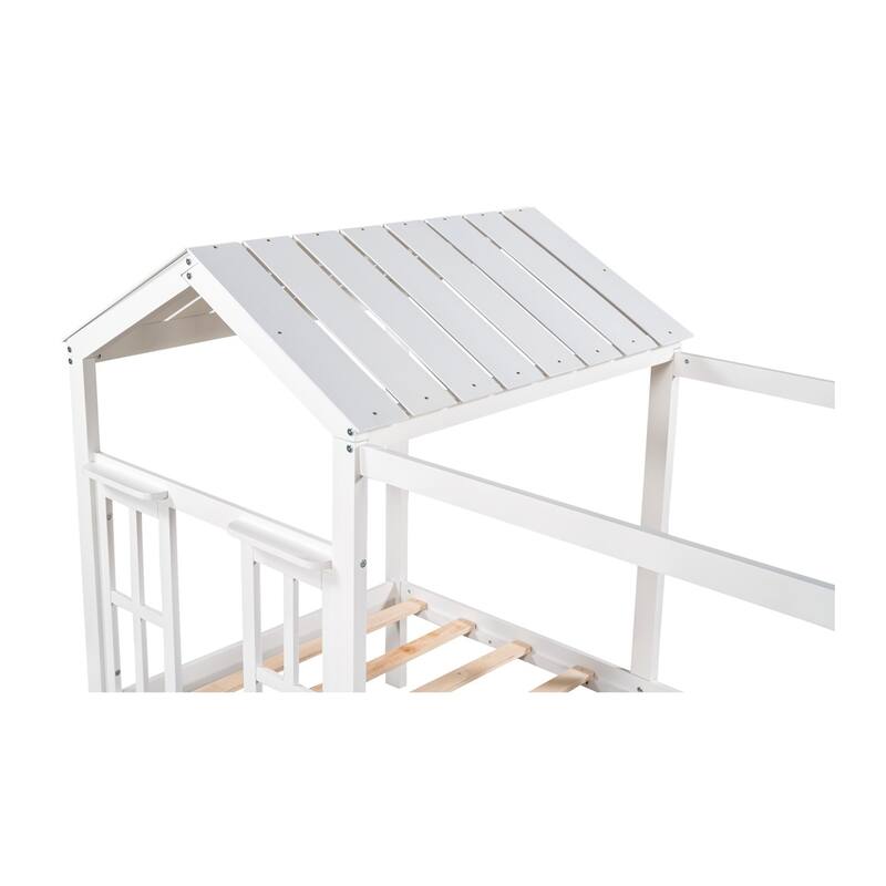 Merax House Bed with Roof, Window and Drawer