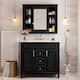 Option Black-Bathroom Vanity with Mirror Cabinet Set