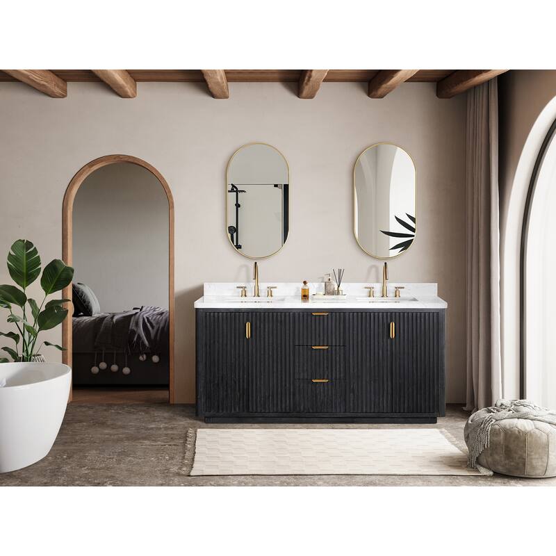 Cadiz Bath Vanity with Composite Stone Top and Mirror