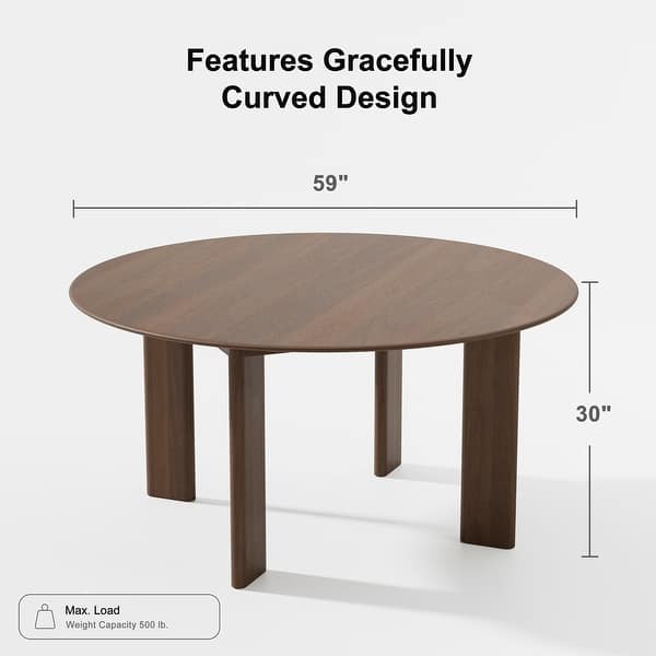 dimension image slide 3 of 7, Nordic Style Solid Wood Round Dining Table - Perfect for 4-6 People