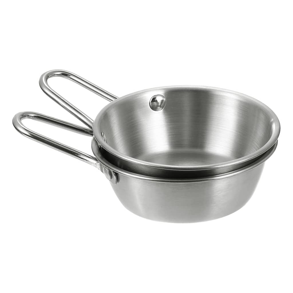 2 Pcs Korean Traditional Wine Bowls, Stainless Steel Rice Wine Cup