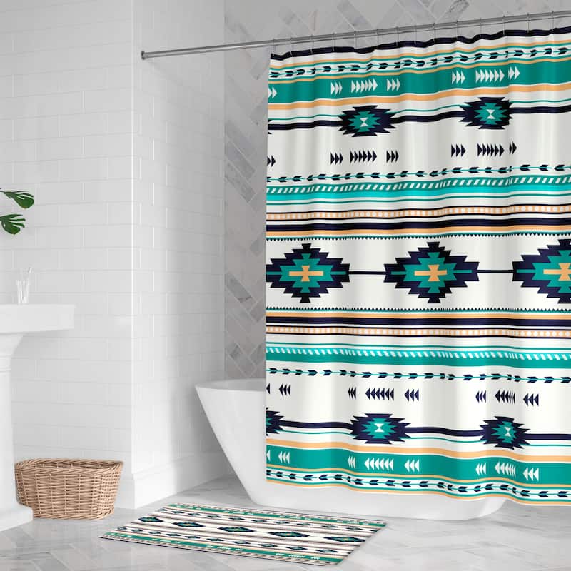 Laural Home Southwest Craze Turquoise I Memory Foam Rug