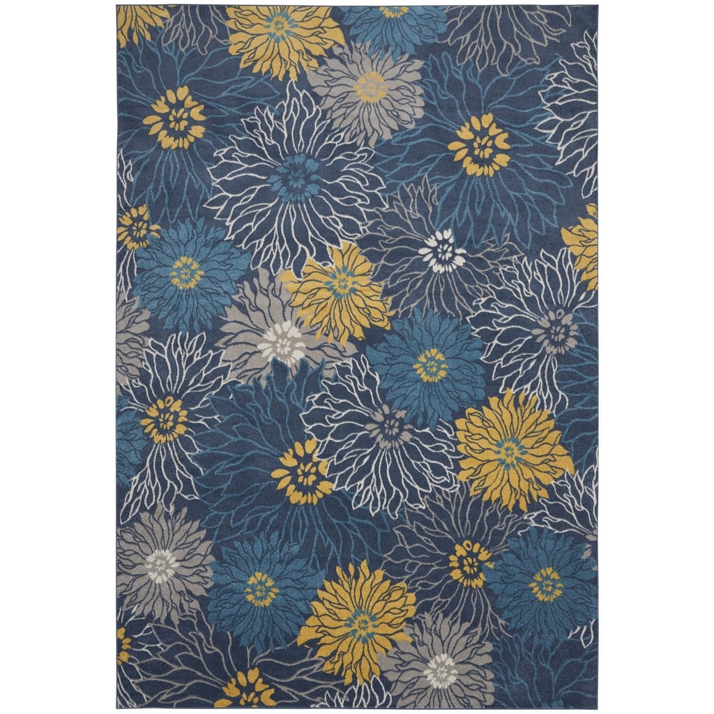 Rovo Power Loomed Floral Area Rug By HomeRoots - 9' x 12'