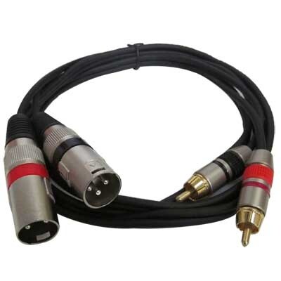 Seismic Audio - Dual XLR Male to Dual RCA Male 5' Patch Cable - Pro Audio