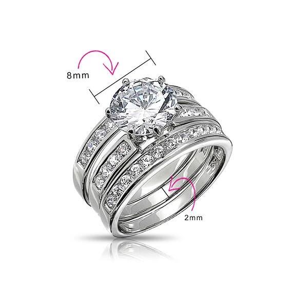 Bling Jewelry a Cubic Zirconia Pinky Ring 3 Row Pave 3 Ct Cz Solitaire Mens Engagement Ring Wide Band Silver Plated Brass Rings Jewellery Mymobileindia Com