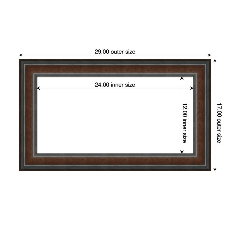 Amanti Art Cyprus Walnut Framed Dry Erase Magnetic Board - 29 x 17 in