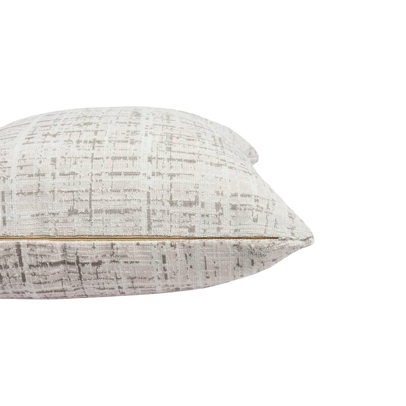 Sevita Gray/ Beige Modern Abstract Acrylic Blend Throw Pillow
