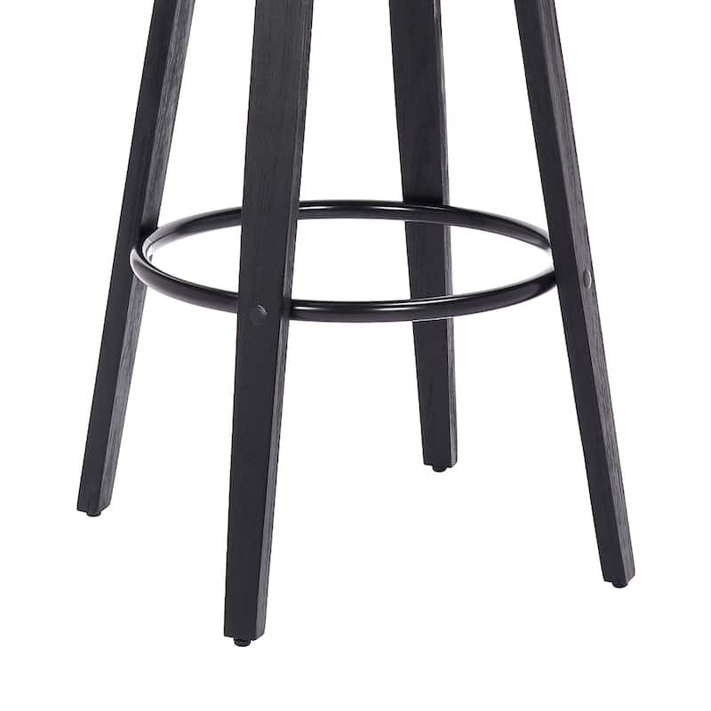 Fabric Backless Counter Height Swivel Bar Stool with Walnut Iron Frame