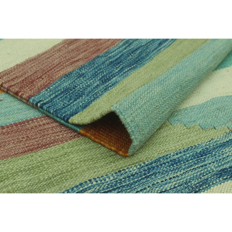 Winchester Flatweave Aliana Blue/Green Runner - 3'3" x 12'10"