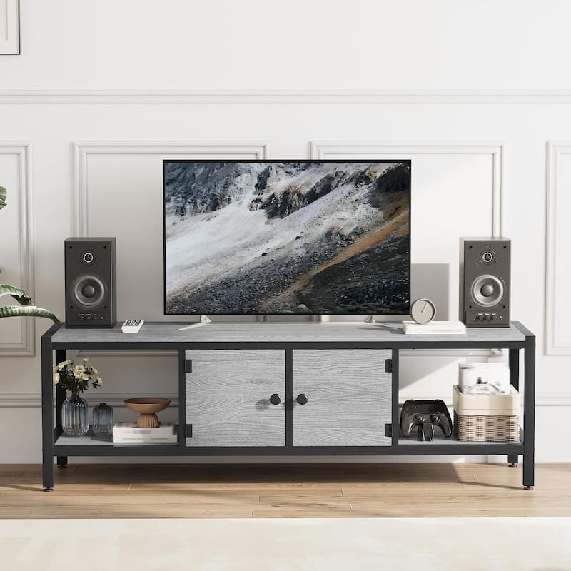 TV Stand for 65 Inch TV Entertainment Center Fits Up to 75 Inch TVs for Living Room - N/A - Grey