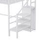 preview thumbnail 34 of 98, Metal Loft Bed with Wooden Stairs Built-in Storage Shelves and Wardrobe, High Loft Bed Frame with Side Grid Storage Rack