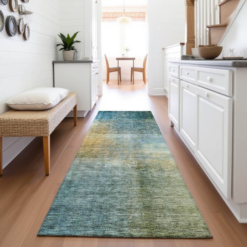 Premium Washable Super Soft Modern Ombre Mayfield Rug - Blue - 2'3" x 7'6"