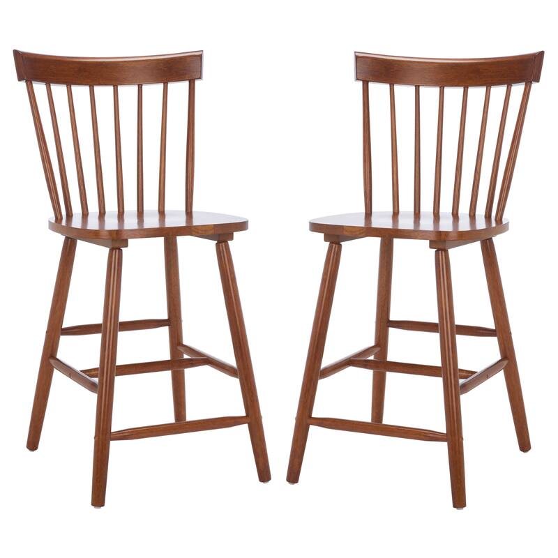 SAFAVIEH Biddie 24-inch Spindle Farmhouse Counter Stool (Set of 2) - 20" W x 21" D x 39" H - 20"W x 21"D x 39"H