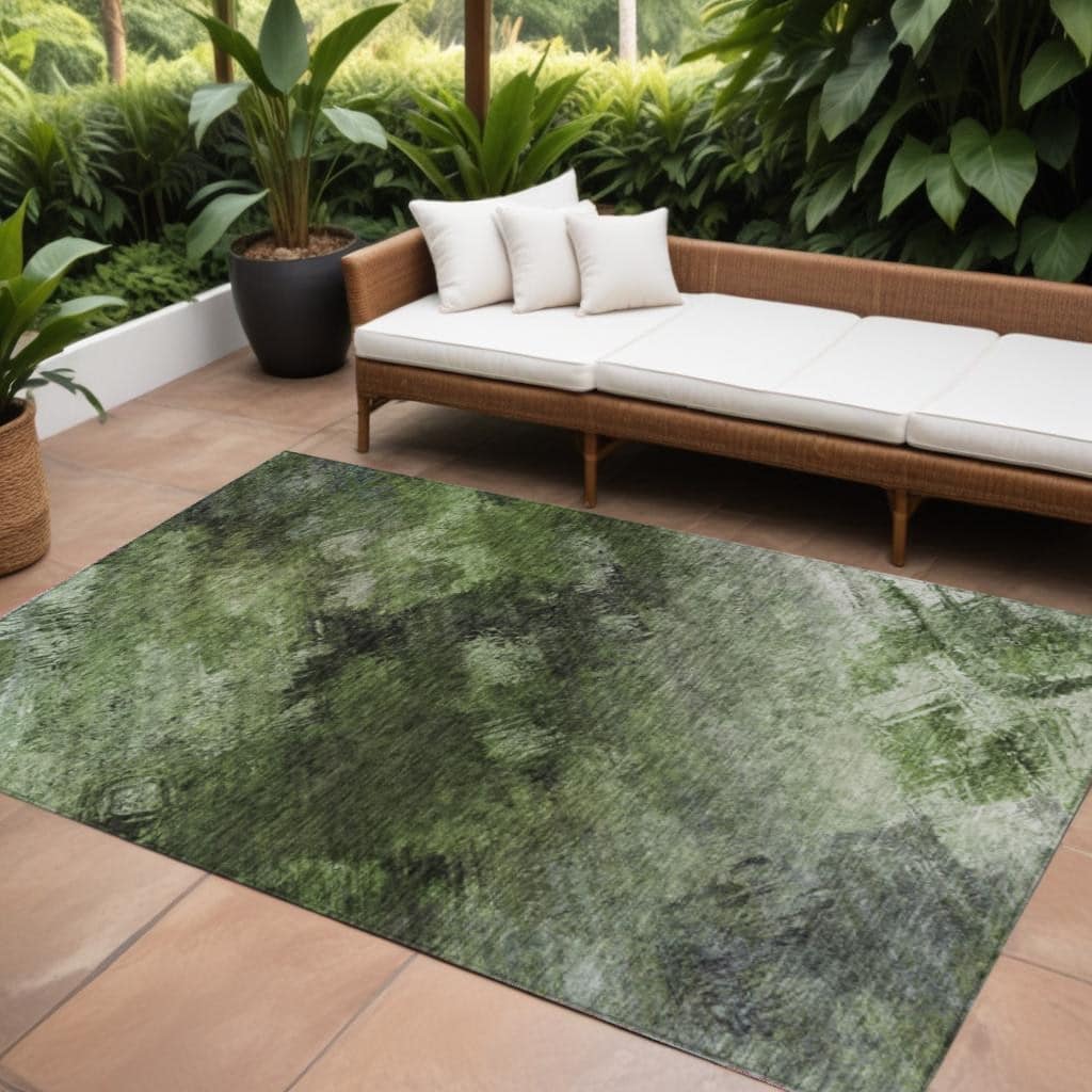 HomeRoots Abstract Transitional Rectangle Outdoor Rug