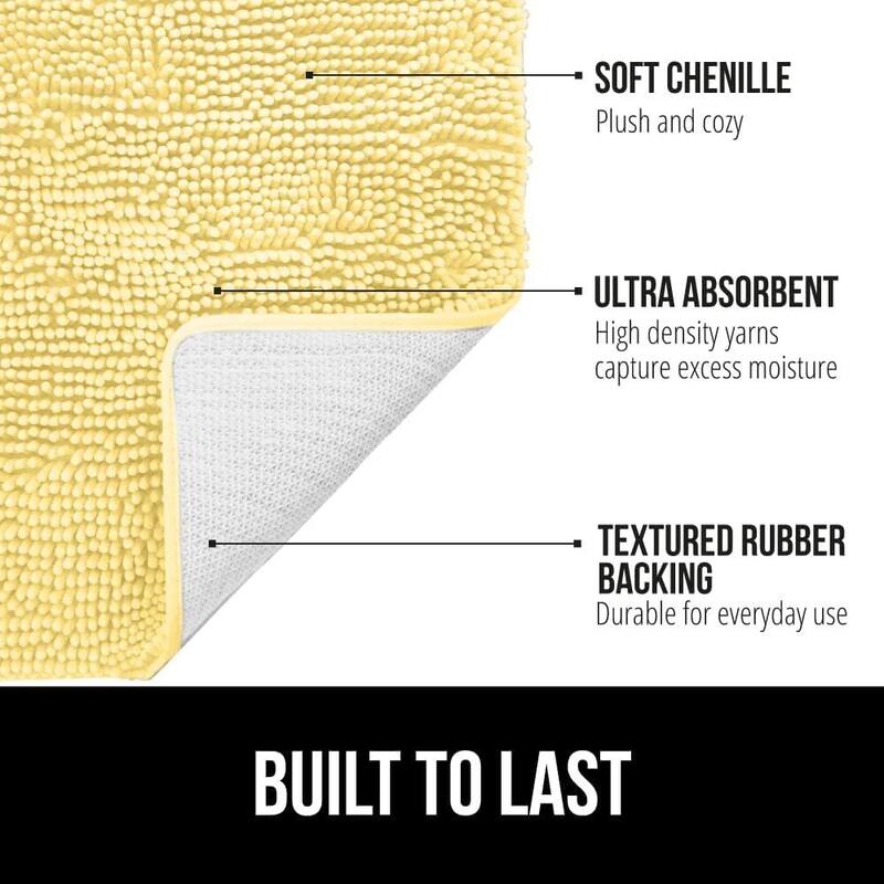 Thick Soft Absorbent Chenille, Rubber Backing