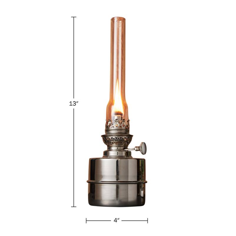 Kings County Tools 13-inch Nickel Oil Lamp
