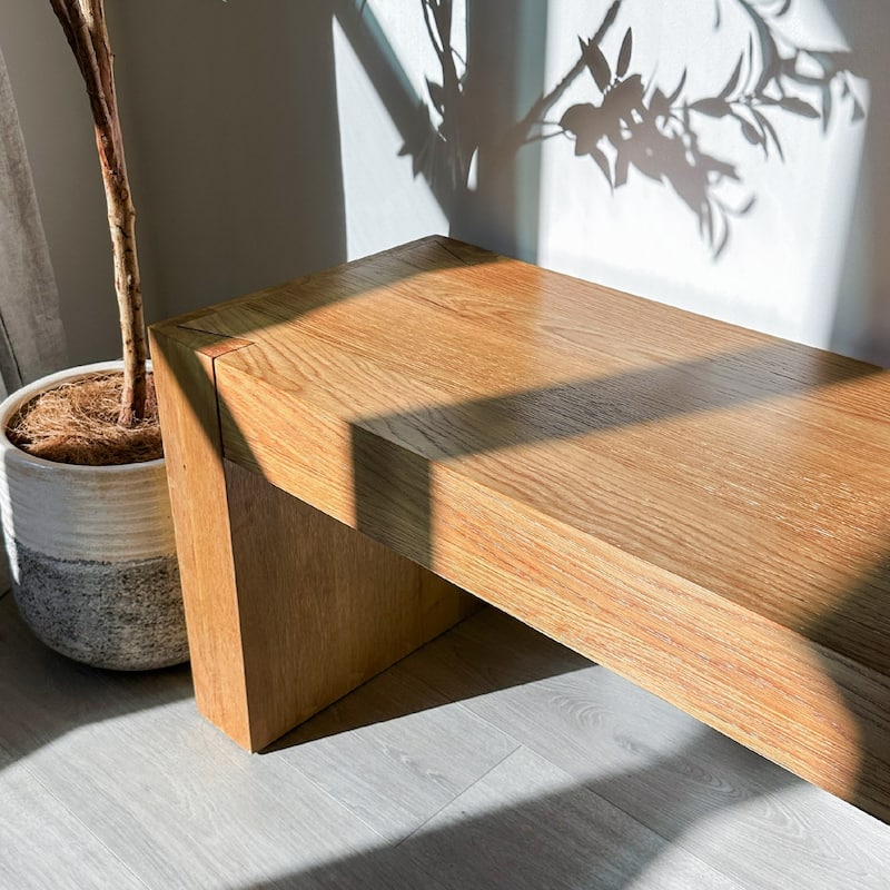 Maven Lane Zeno Wooden Bench - Weathered Natural