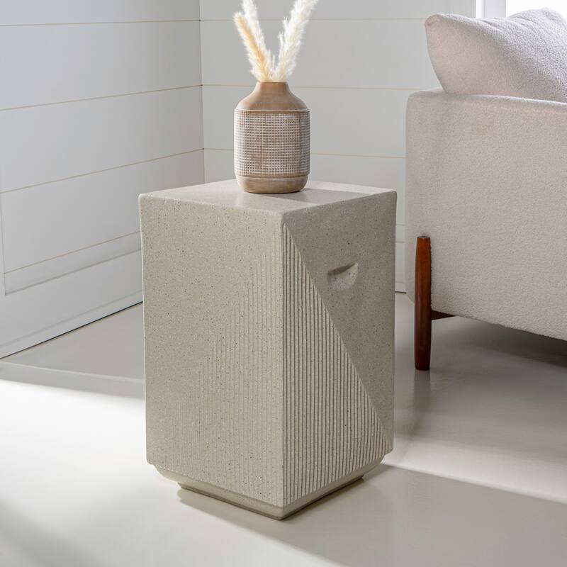 Rashida 20.75" Contemporary Minimalist Square Accent Table , by JONATHAN Y