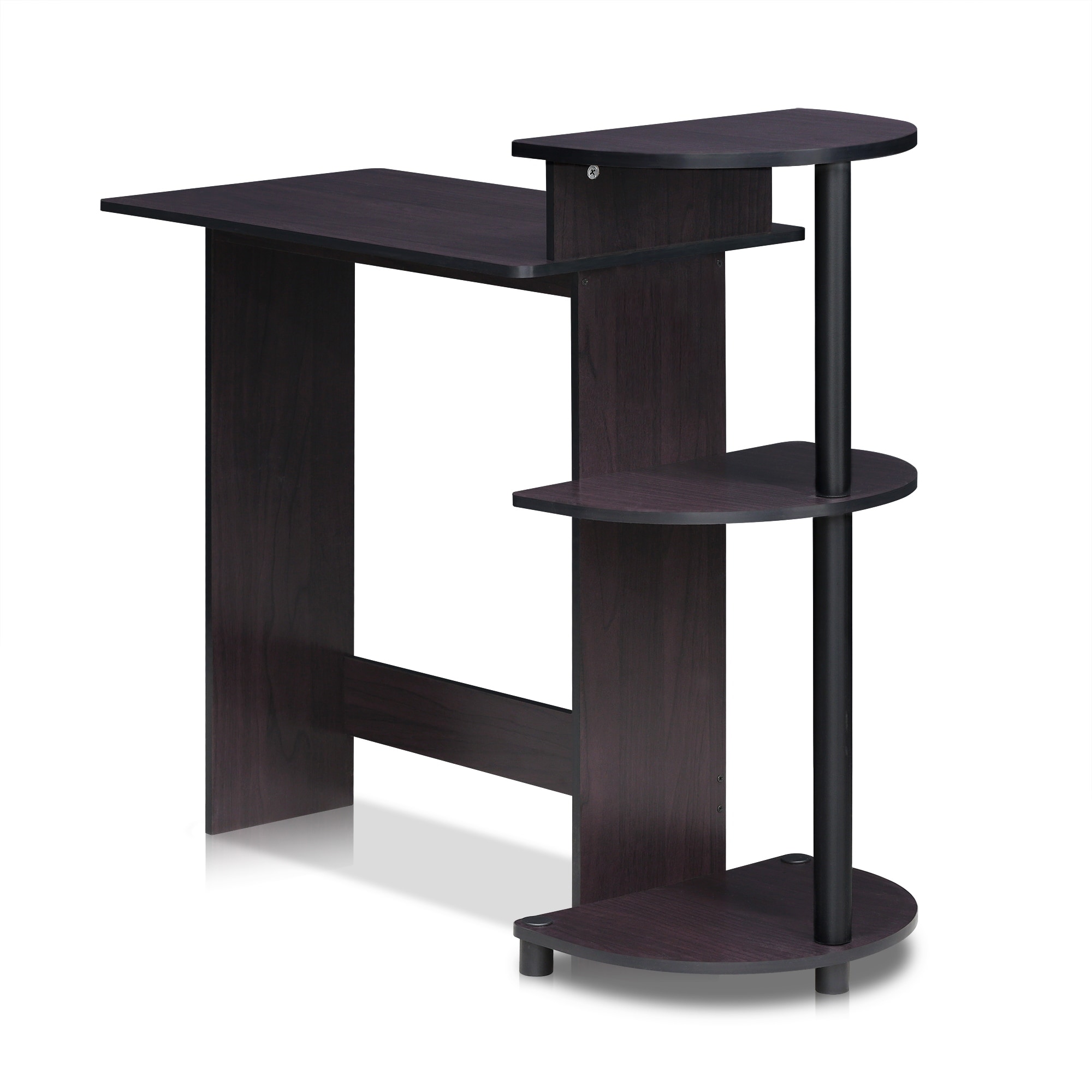 Porch Den Baruch Compact Modern Wood Computer Desk with Shelves