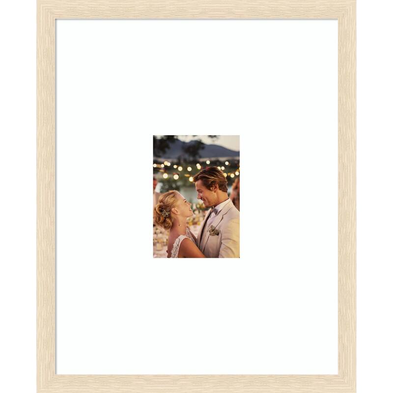 Woodgrain Stripe Blonde Framed Picture Frame, Photo Frame - 16x20 Matted to 5x7 - Woodgrain Stripe Blonde