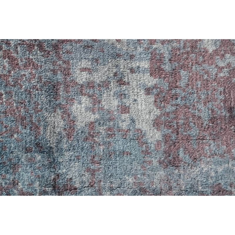 Hand Knotted Oriental Viscose Silk Carpet Modern Abstract Multi-Colored Abstract Area Rug - 7' 7'' X 5' 9''