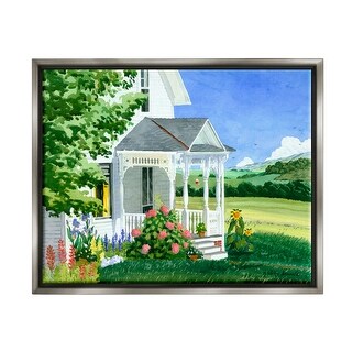Stupell Cottage Garden Painting Framed Floater Canvas Wall Art Design ...