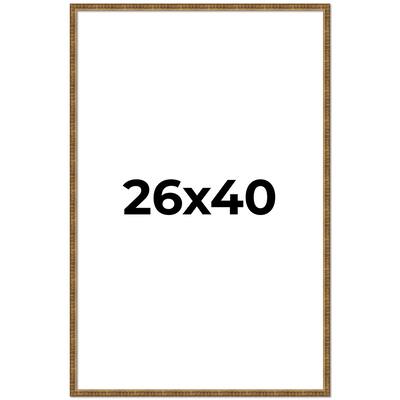 26x40 Frame Gold Kingsley Distressed Solid Wood Picture Frame Width
