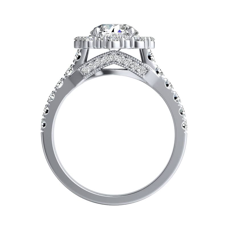 Auriya 14k Gold 2 1/4ctw Vintage Moissanite Halo Engagement Ring