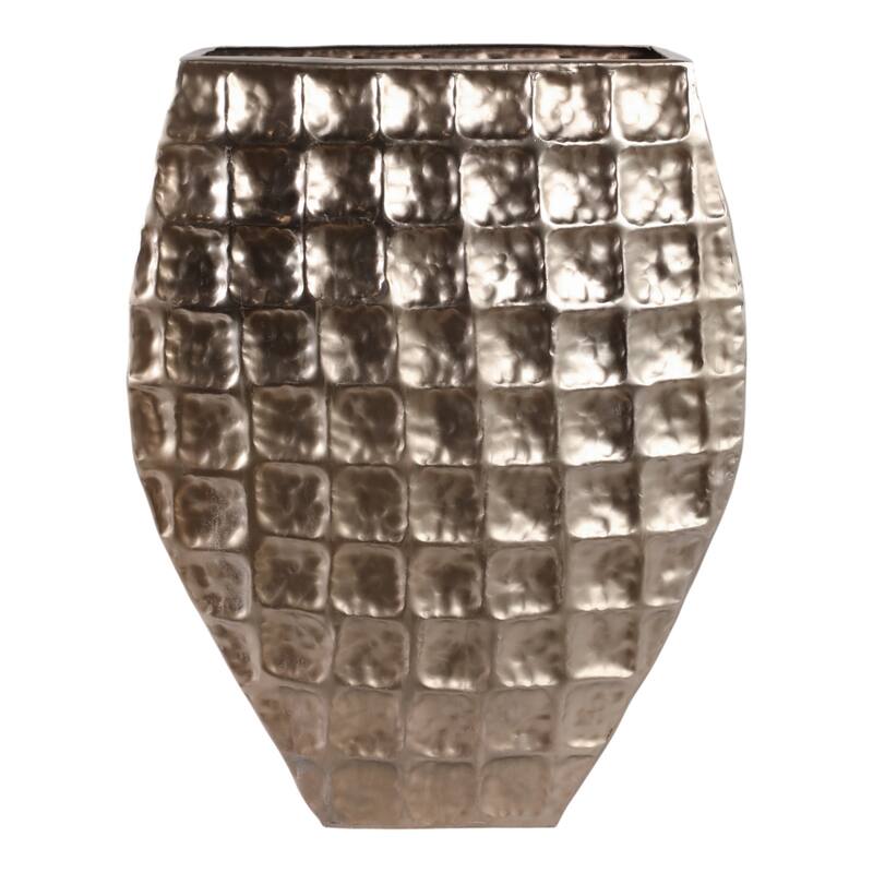 Aluminum Planter Textured Geometric Tapered Square Modern Accent