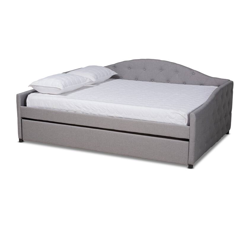 Becker Modern and Contemporary Transitional Daybed with Trundle - Grey - Full