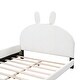 preview thumbnail 6 of 12, Full Size Upholstered Platform Bed with Cartoon Ears Headboard, White - Sturdy Frame & Comfortable Design for Kids