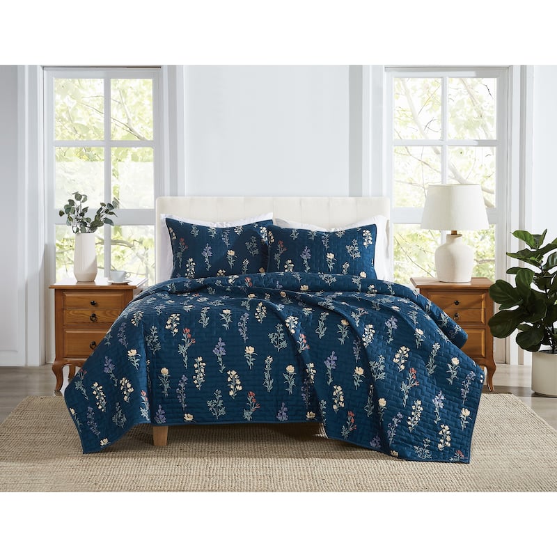 Cannon Avery Floral 3 Piece Quilt Set