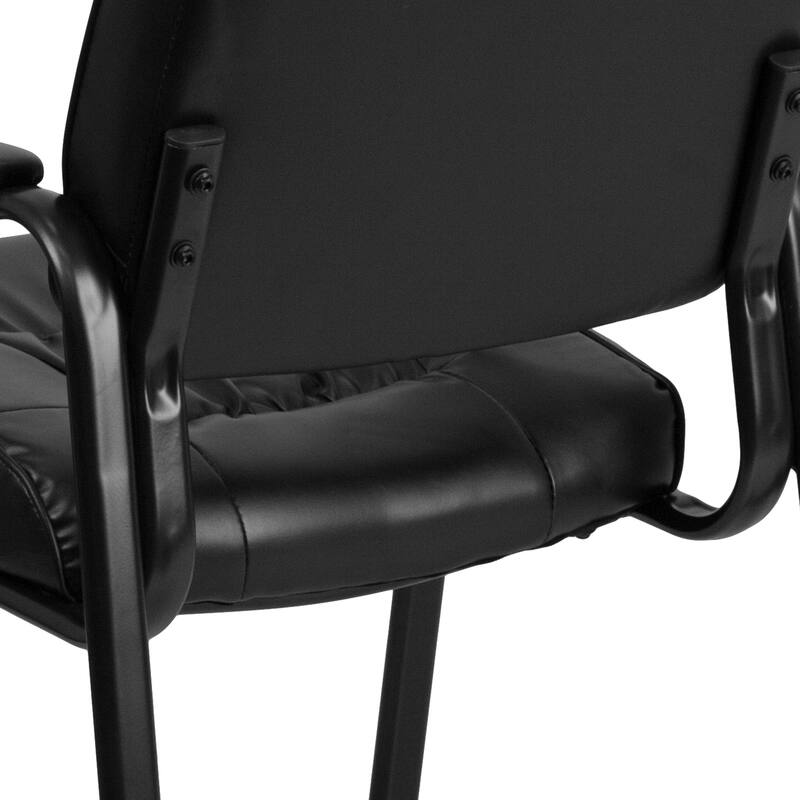 Upholstered Tufted Executive Reception Chair with Padded Arms - 23.25"W x 26"D x 36"H