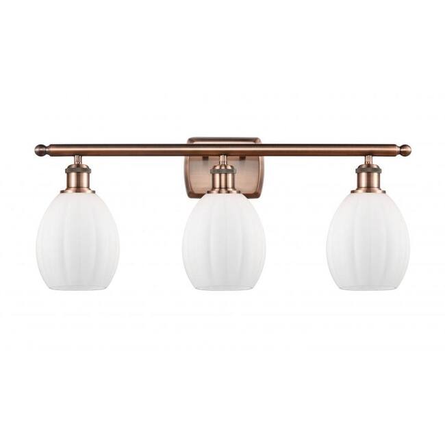 Innovations Lighting Eaton 3 Light 26" Wide Bathroom Vanity Light - Antique Copper / Matte White