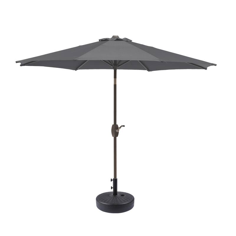 Brock 9-Foot Market Patio Umbrella with Concrete Base Weight Stand Included
