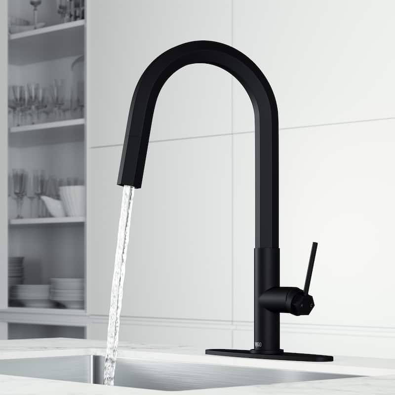 VIGO Hart Hexad 18" H Single Handle Pull-Down Kitchen Faucet