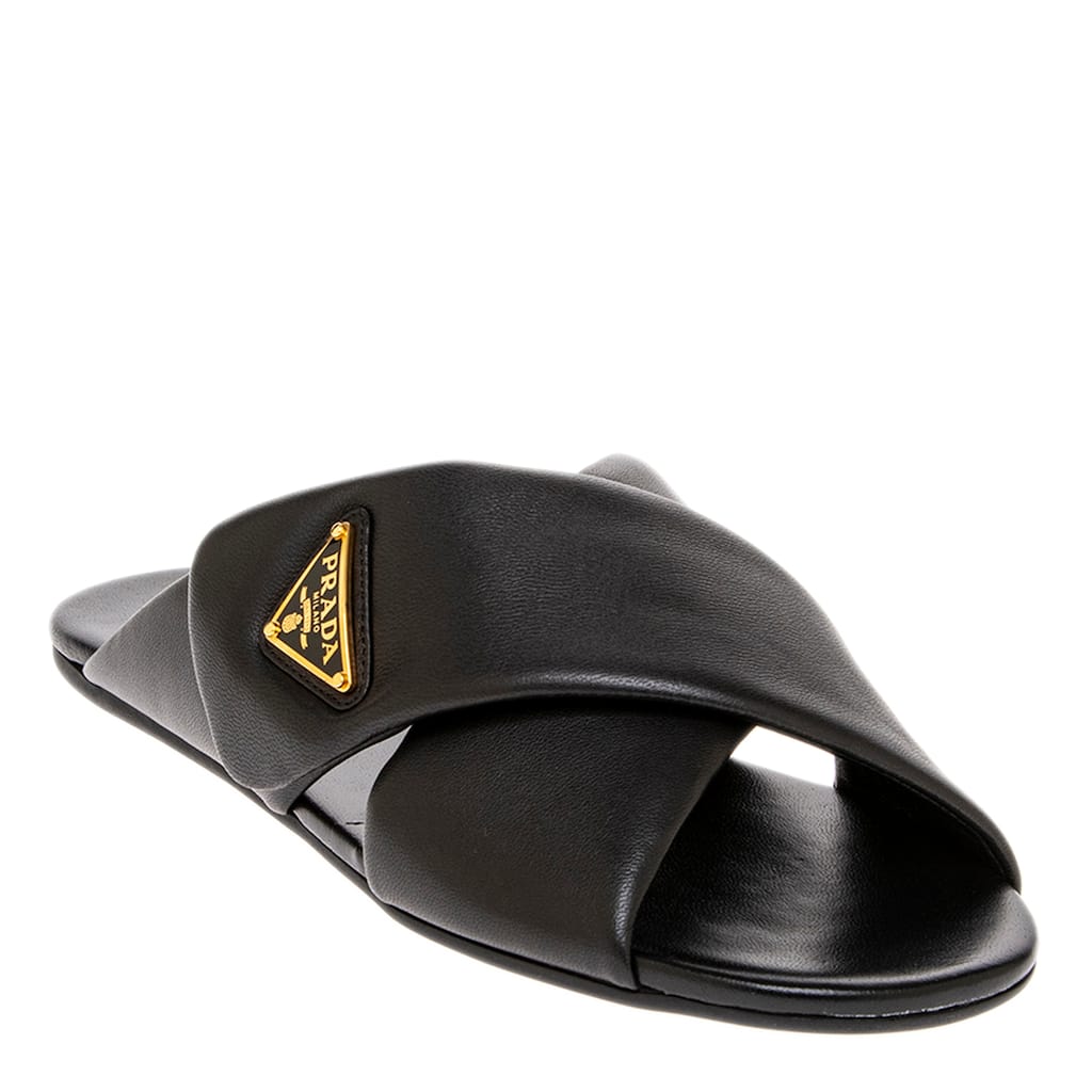 Prada Padded Nappa Leather Slides