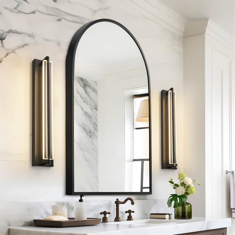 22" Modern Black Adjustable Rectangular LED Bathroom Vanity Light - 22.2 in. W x 4.7 in. H x 3.7 in. D