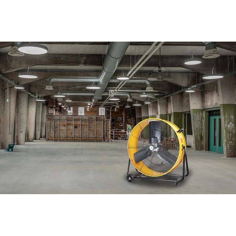 iLiving 30 Inches 12350 CFM Heavy Duty High Velocity Barrel Floor Drum Fan with DC Brushless Motor, Stepless Speed Adjustment